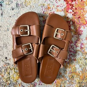 Zara buckled clog sandals